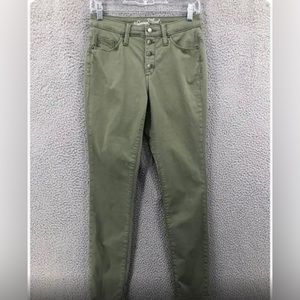 Universal Thread High Rise Skinny Jeans Button Fly Women's 8/29R Green